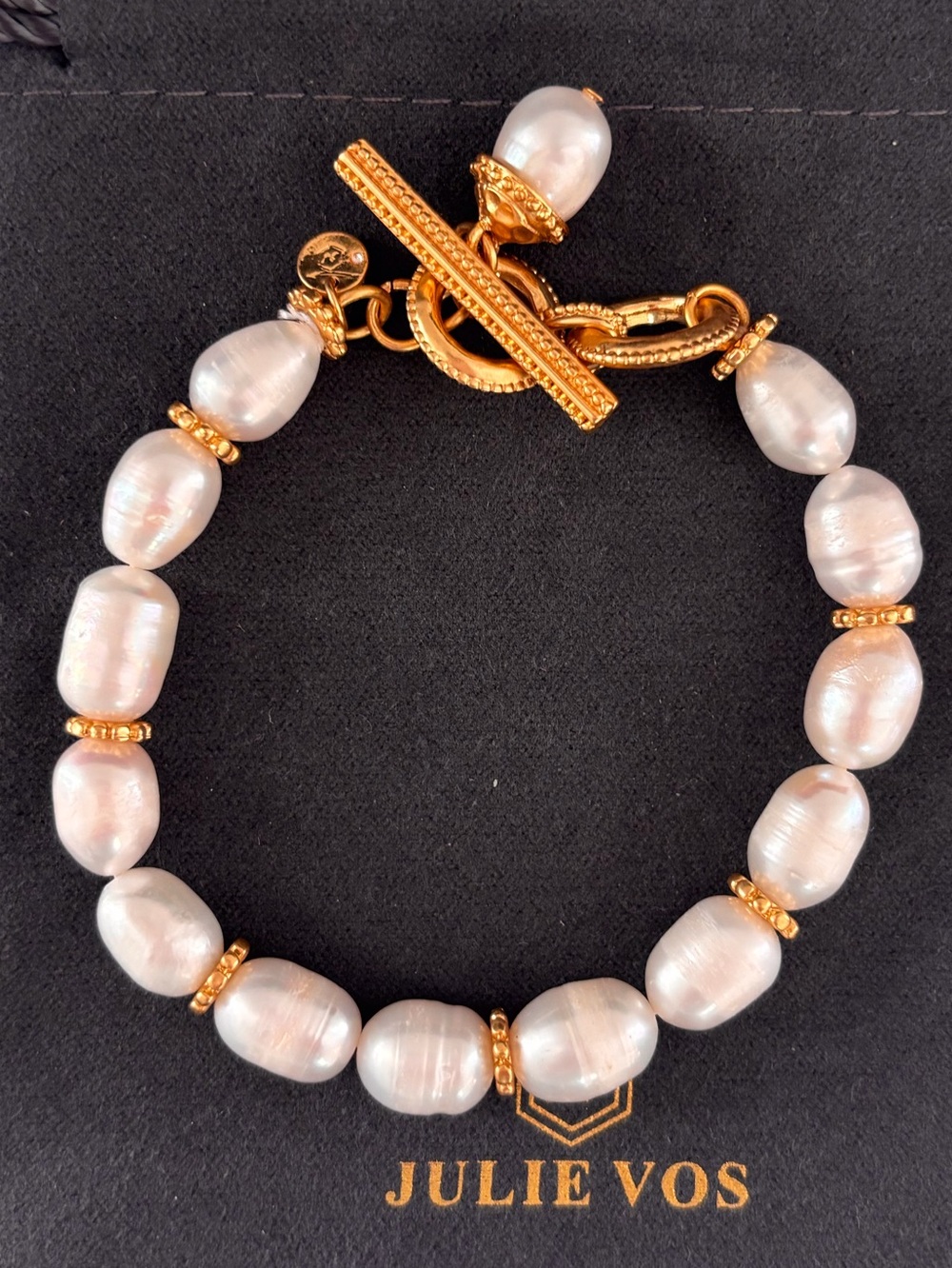 NWOT Julie Vos Notional Or Pearl Bracelet - Picture 2 of 3
